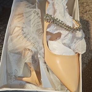 Chic Nude Heels with Sparkling Strap